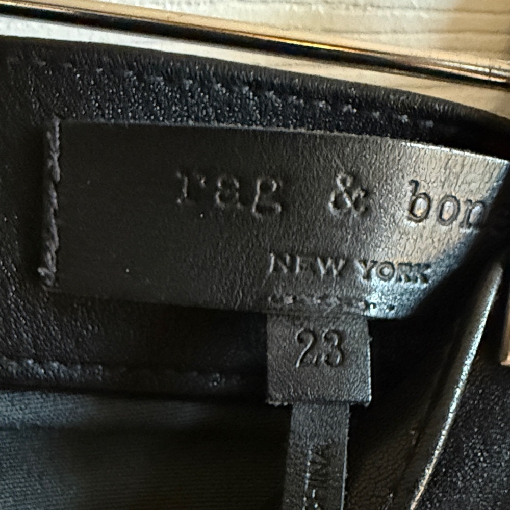 Rag and Bone real leather Black Lace-Up Leather Pants - Picture 2 of 4